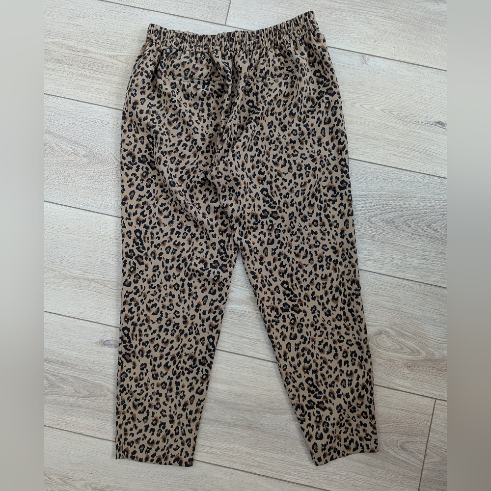 J.Crew Jamie Pants Elastic Band Leopard Print Women Size 8 - Picture 8 of 12